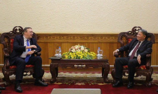 Bộ trưởng Hà Hùng Cường tiếp xã giao Đại sứ đặc mệnh toàn quyền Hungary tại Việt Nam Ory Csaba