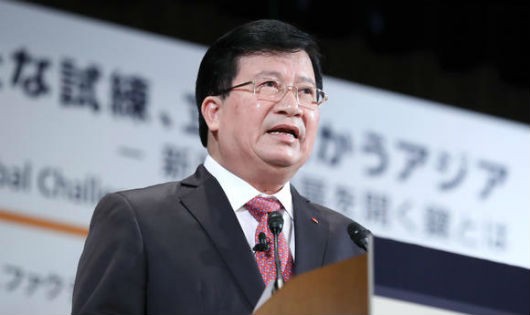 Phó Thủ tướng Trịnh Đình Dũng phát biểu tại Hội nghị. Ảnh: Nikkei