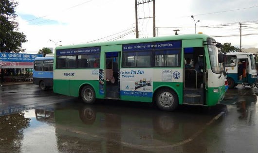 Xe buýt đang hoạt động tại TP Cần Thơ