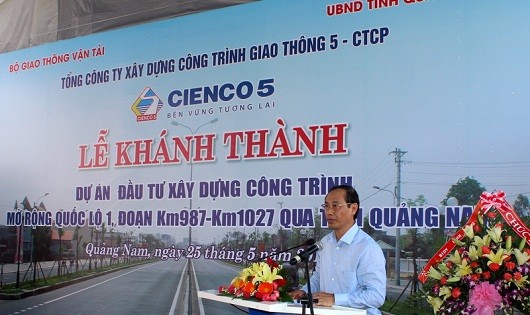 Tháng 5/2015, Bộ GTVT, UBND tỉnh Quảng Nam, Cienco5 tổ chức lễ khánh thành Dự án BOT QL1 đoạn Km987 - Km1027
