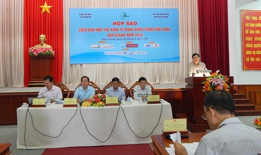 Ông Nguyễn Quốc Việt, Phó Trưởng ban Chỉ đạo Tây Nam bộ phát biểu về diễn đàn MDEC 2016