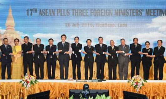 Các Bộ trưởng tại Hội nghị Bộ trưởng Ngoại giao ASEAN+3. Ảnh: Kyodo 