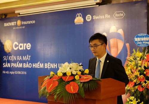 Ông Nguyễn Quang Hưng - Phó Tổng Giám đốc Bảo hiểm Bảo Việt phát biểu tại sự kiện ra mắt sản phẩm K-Care