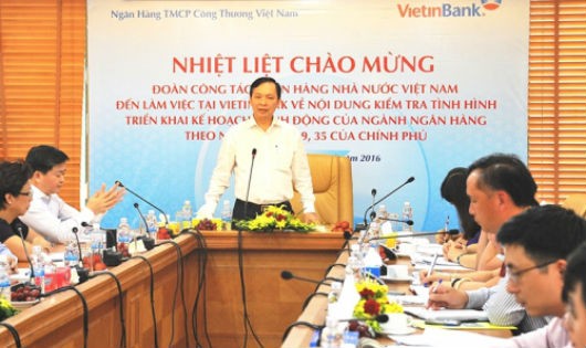 Phó Thống đốc Đào Minh Tú phát biểu tại buổi làm việc