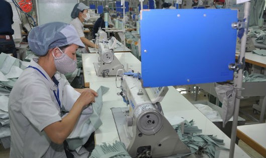 Công ty TNHH Midori Apprel Việt Nam (KCN Khai Quang) tạo việc làm thường xuyên cho hơn 600 lao động (Ảnh Báo VP)