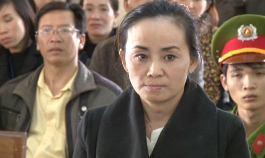 Bị cáo Lê Thùy Diễm tại Phiên tòa xét xử phúc thẩm (lamdongtv.vn)