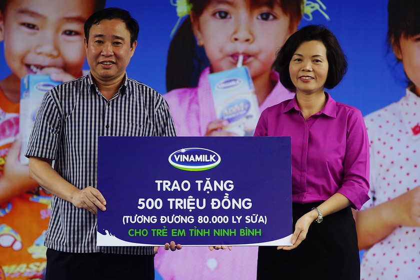 80.000 ly sữa, tương đương 500 triệu đồng chính là số sữa mà trẻ em tỉnh Ninh Bình đang được thụ hưởng từ chương trình Quỹ sữa Vươn Cao Việt Nam năm 2016