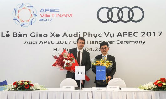 Ông Nguyễn Quang Hưng - PTGĐ Bảo hiểm Bảo Việt và ông Laurent Genet - TGĐ Audi Việt Nam ký kết hợp tác