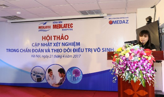 Giám đốc Bệnh viện Medlatec Nguyễn Thị Kim Len phát biểu tại Hội thảo