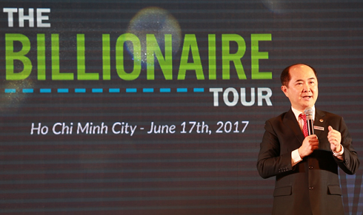 Ông Hồ Quang Minh – Nhà sáng lập kiêm Chủ tịch BCA, Master Liciensee ActionCOACH Việt Nam phát biểu công bố sự kiện The Billionaire Tour 2017