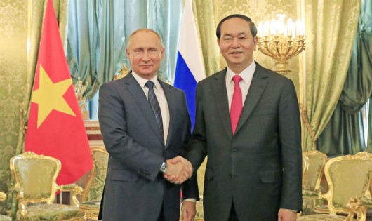 Tổng thống Nga Putin và Chủ tịch nước Trần Đại Quang