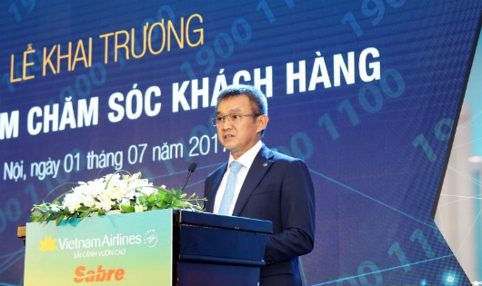 Tổng Giám đốc Dương Trí Thành phát biểu tại lễ khai trươngTrung tâm Chăm sóc khách hàng 24/7