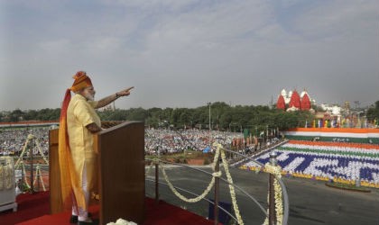 Thủ tướng Ấn Độ Narendra Modi phát biểu trong lễ kỷ niệm quốc khánh Ấn Độ. Ảnh Dân Việt