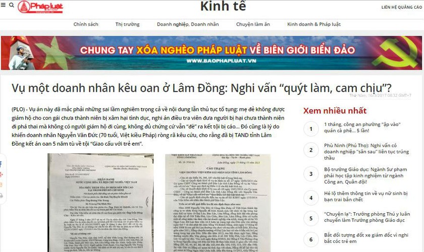 Vụ ông già Việt kiều 70 tuổi kêu oan ở Lâm Đồng: Không đủ căn cứ kết tội bị cáo