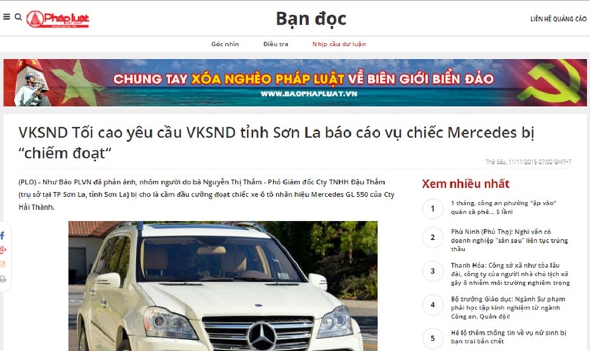 Văn phòng Cơ quan CSĐT Bộ Công an chỉ đạo giải quyết, báo cáo vụ chiếm đoạt xe Mercedes ở Sơn La
