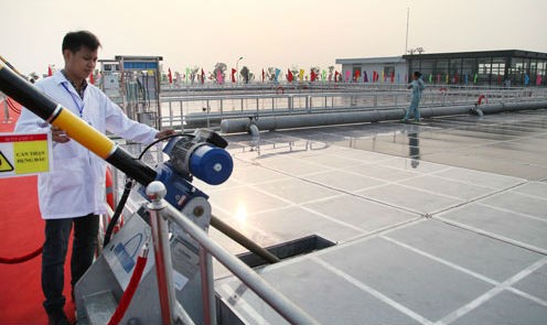 Hệ thống pin năng lượng mặt trời của Nhà máy xử lý nước thải Cầu Ngà (Hoài Đức – Hà Nội) là hướng đi nhằm đẩy mạnh năng lượng tái tạo