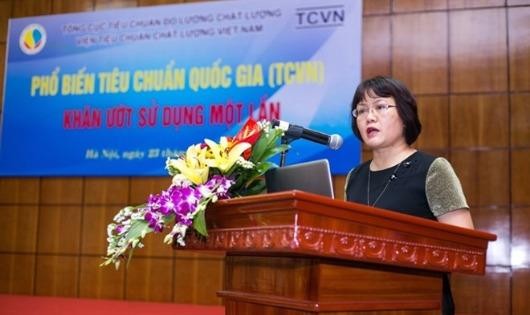 Bà Thái Quỳnh Hoa phát biểu tại hội nghị. (Ảnh: PV/Vietnam+)