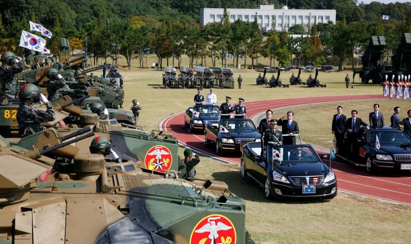 Tổng thống Hàn Quốc tại lễ kỷ niệm ngày thành lập quân đội nước này hôm 28/9