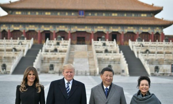 Tổng thống Mỹ Donald Trump, Đệ nhất Phu nhân Melania Trump, Chủ tịch Trung Quốc Tập Cận Bình và Phu nhân tại Tử Cấm Thành