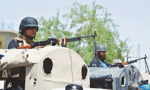 Lực lượng an ninh Pakistan tại cửa khẩu Chaman. Ảnh: INP/VOV