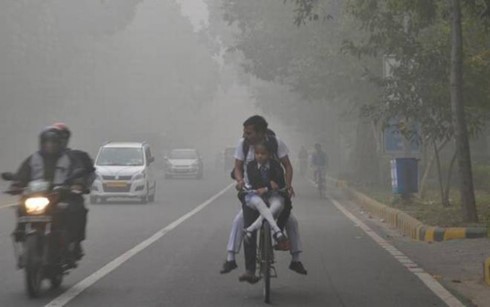 Khói mù bao phủ New Delhi. Ảnh: NDTV/VOV