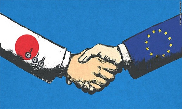 Nhật Bản và EU vừa hoàn thành thỏa thuận tự do thương mại lớn nhất thế giới. Ảnh: CNN/Zing