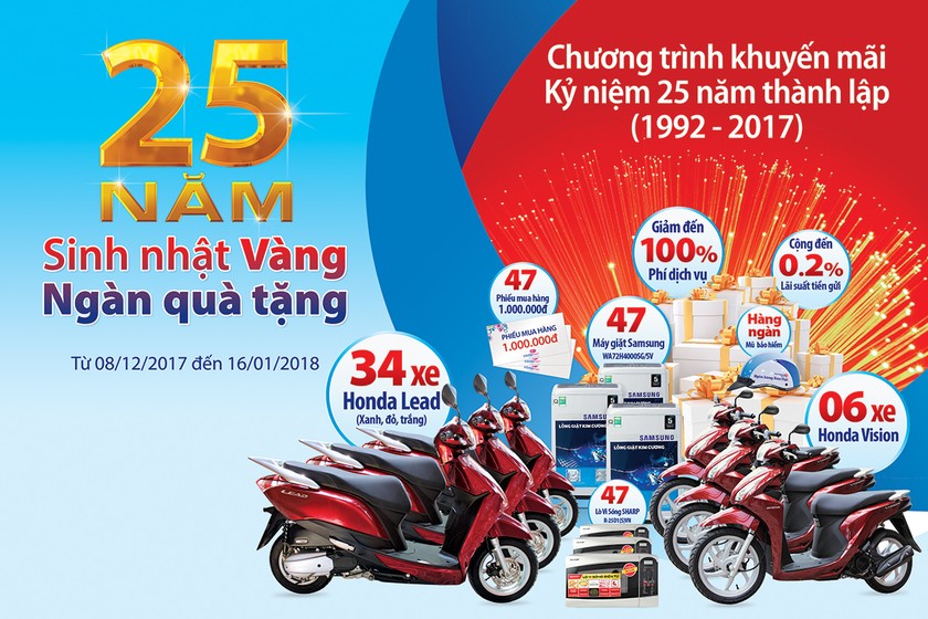 Mừng 25 năm thành lập, Ngân hàng Bản Việt tri ân khách hàng với hơn trăm ngàn quà tặng