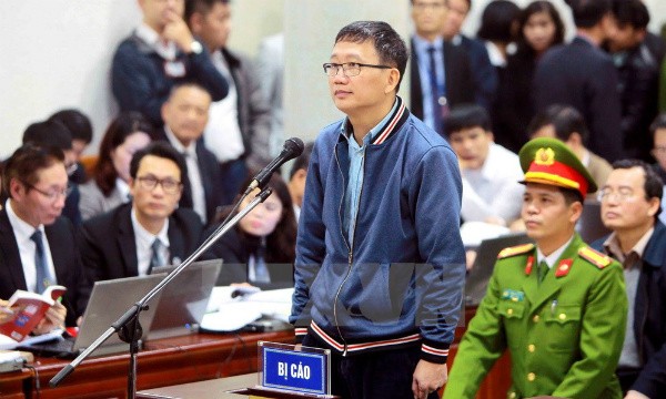 Bị cáo Trịnh Xuân Thanh tại tòa. Ảnh TTXVN