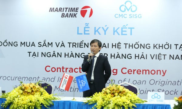 Ông  Đặng Thế Tài - TGĐ Cty TNHH tích hợp hệ thống CMC Sài Gòn phát biểu tại buổi lễ