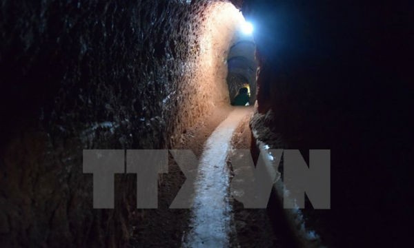 Đường hầm sâu hun hút dài hàng trăm mét tại nhà ông Nguyễn Văn Lý. (Ảnh: Cao Nguyên/TTXVN)