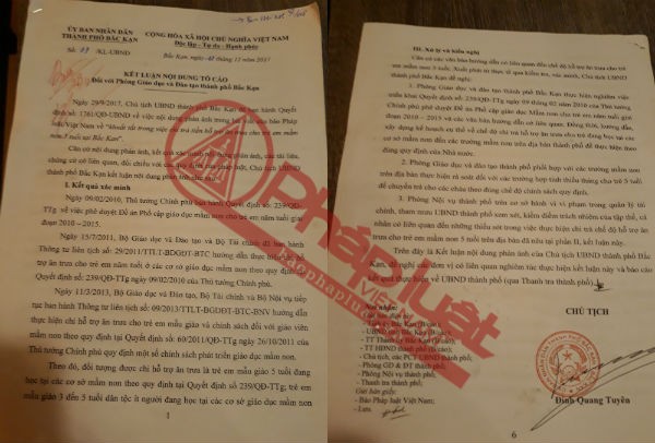Kết luận thanh tra của UBND thành phố Bắc Kạn gửi Báo Pháp luật Việt Nam