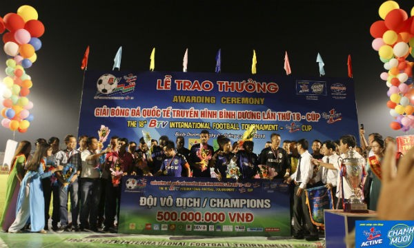 CLB B.Bình Dương đã giành chức vô địch Giải Bóng đá quốc tế truyền hình Bình Dương - Cúp Number 1 lần thứ 18