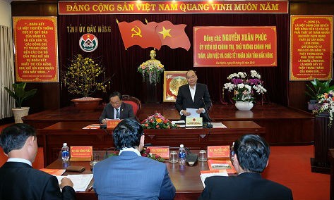 Thủ tướng Nguyễn Xuân Phúc làm việc với lãnh đạo chủ chốt tỉnh Đắk Nông