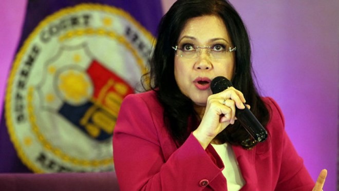 Thẩm phán Tòa án Tối cao Philippines Maria Lourdes Sereno. (Nguồn: Philippine Daily Inquirer/TTXVN)