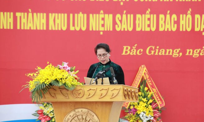Chủ tịch Quốc hội Nguyễn Thị Kim Ngân phát biểu tại buổi Lễ. Ảnh CAND
