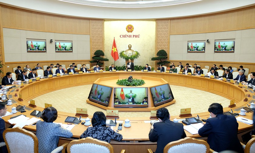 Thủ tướng chủ trì phiên họp Chính phủ thường kỳ ngày 1/3.  Ảnh: VGP