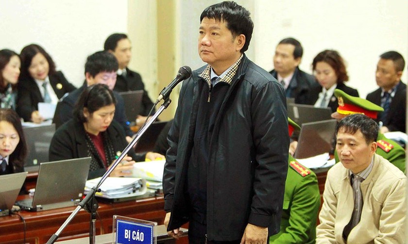 Bị cáo Đinh La Thăng trong một phiên tòa xét xử