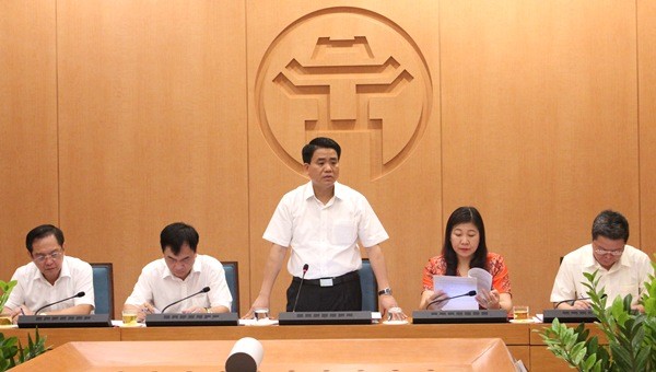 Chủ tịch UBND TP Nguyễn Đức Chung phát biểu tại buổi kiểm tra