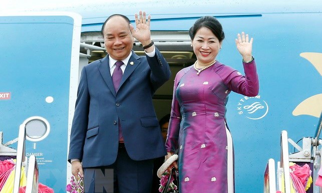 Thủ tướng Nguyễn Xuân Phúc và phu nhân. (Ảnh: Thống Nhất/TTXVN)