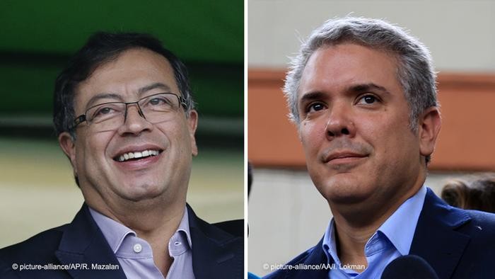 Hai ứng cử viên trong cuộc bầu cử Tổng thống vòng 2 ở Colombia (Ảnh: Deutsche Welle/dangcongsan.vn)