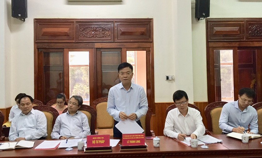 Bộ trưởng Lê Thành Long phát biểu tại buổi làm việc với Thường trực Tỉnh ủy, HĐND, UBND tỉnh Gia Lai