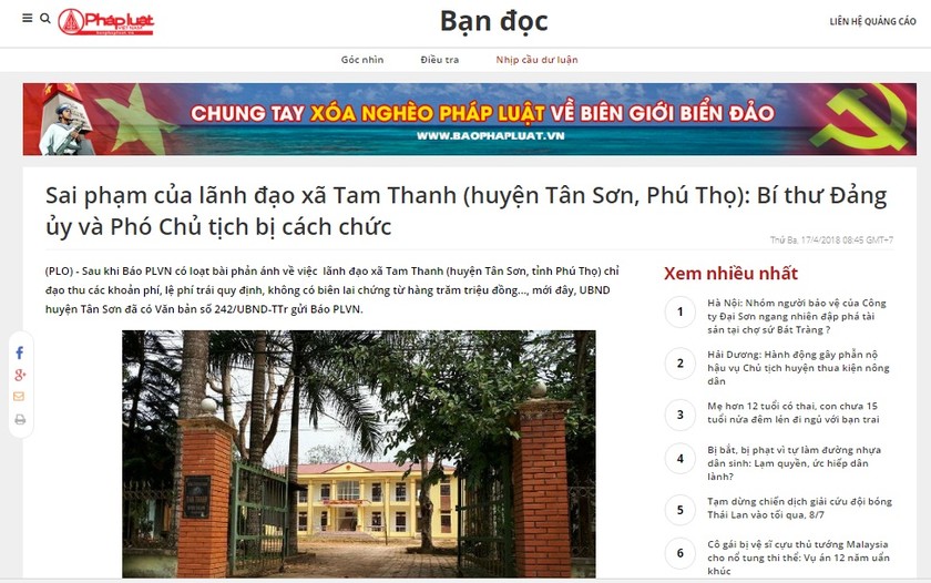 Cần khởi tố vụ án để điều tra sai phạm của nguyên lãnh đạo xã Tam Thanh (Phú Thọ)