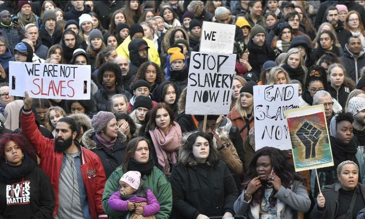 Biểu tình chống kỳ thị nô lệ hiện đại tại Stockholm (Thụy Điển)