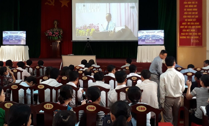 Lớp học tại điểm cầu huyện Mỹ Xuyên, tỉnh Sóc Trăng