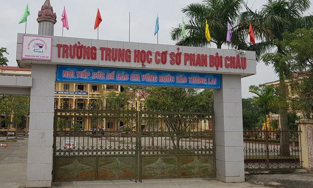 Trường THCS Phan Bội Châu, nơi Hiệu trưởng để xảy ra nhiều sai phạm
