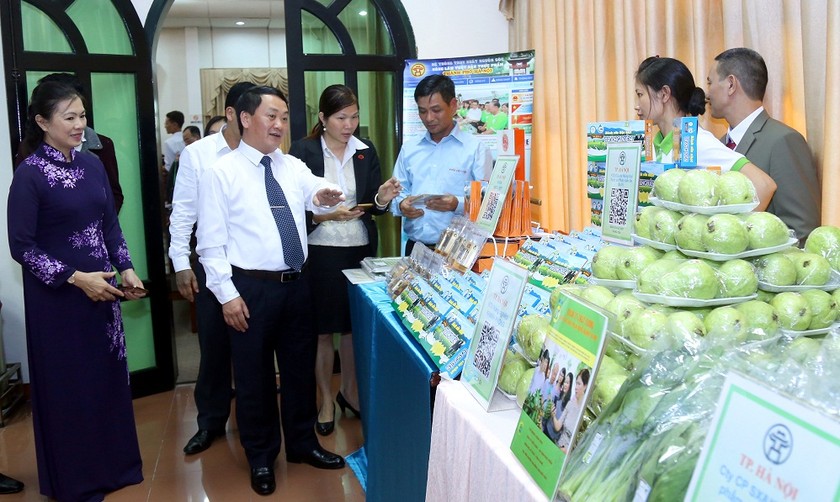 Đại biểu tham quan các sản phẩm của DN Việt Nam giới thiệu tại Hội thảo
