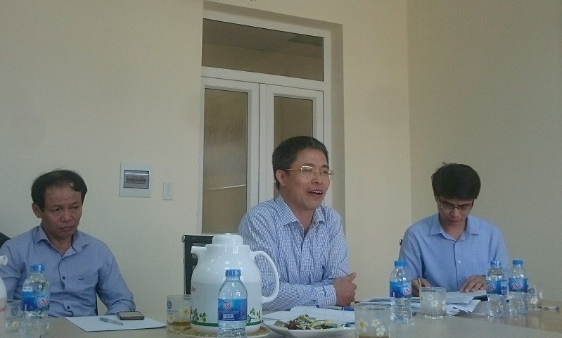 Ông Nguyễn Ngọc Sẫm - Chủ tịch UBND huyện Tứ Kỳ tại buổi đối thoại với ông Đạt