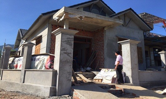 Ngôi nhà sắp hoàn thiện của vợ chồng ông Trần Minh Khôi (thị trấn Phú Lộc, Thừa Thiên-Huế)