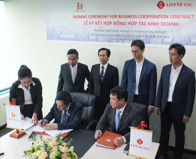 Lễ ký kết giữa Hưng Lộc Phát Corp và Công ty Lotte E & C