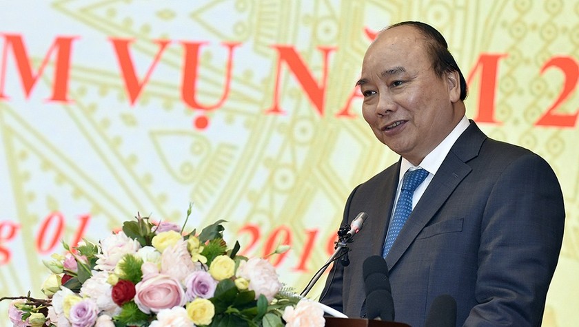 Thủ tướng Nguyễn Xuân Phúc phát biểu tại Hội nghị. Ảnh: VGP/Nhật Bắc